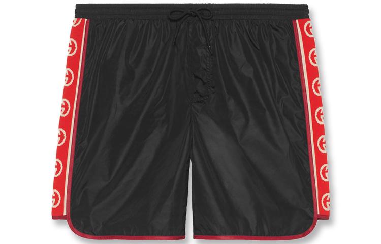 Gucci Gucci Nylon Swim Shorts With Logo Stripe