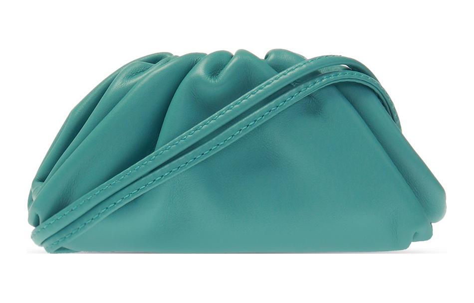 Bottega Veneta Bottega Veneta POUCH Cloud Bag Calfskin Coin Purse Handheld Handbag Women's Aqua Green