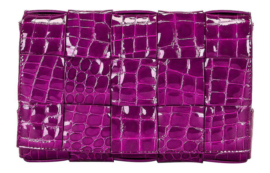 Bottega Veneta Bottega Veneta CASSETTE Calfskin Handheld Crossbody Bag, Shoulder Bag Medium Size Women's Purple