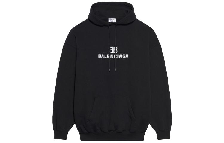 Balenciaga Balenciaga Women'ss Bb Pixel Medium Fit Hoodie Black