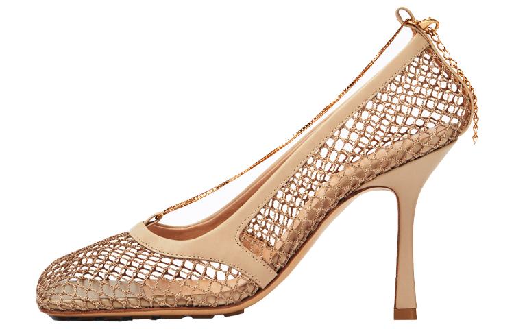 Bottega Veneta Bottega Veneta Stretch Slim Heel High Heels 9cm Women's Beige Yellow