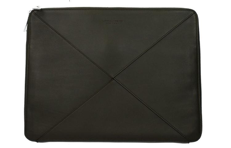 Bottega Veneta Bottega Veneta Leather Clutch Men's Olive Green