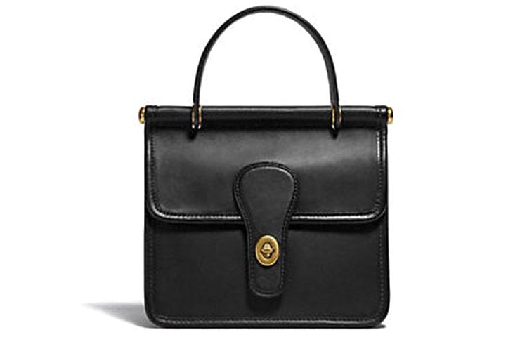 Coach Coach Leather Shoulder Bag Crossbody Bag Handbag Small Size Women's Black