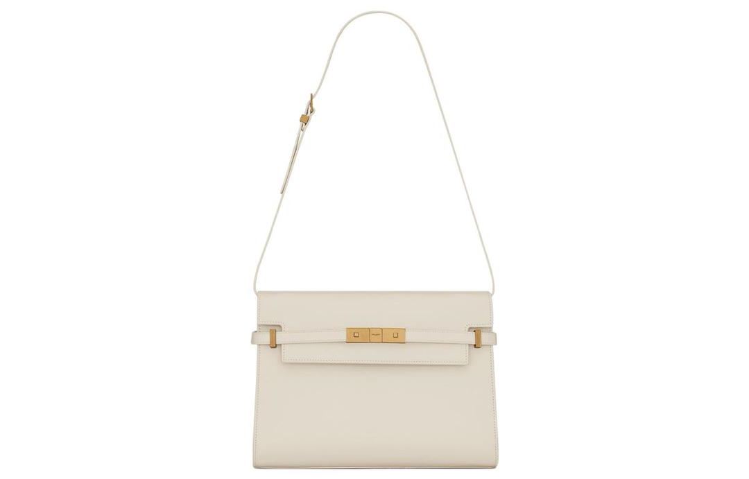 Saint Laurent Saint Laurent MANHATTAN Cow Leather Crossbody Bag Shoulder Bag Women's Vintage White