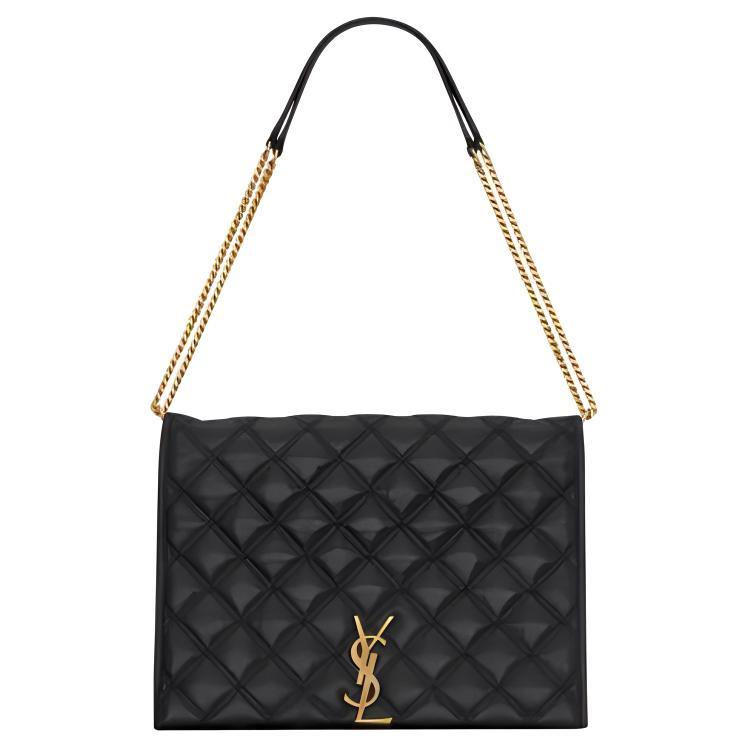 Saint Laurent Saint Laurent Lambskin Crossbody Bag Shoulder Bag Large Size Women's Black