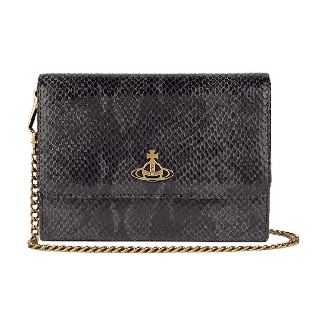 Vivienne Westwood Vivienne Westwood Leather Shoulder Bag Crossbody Bag Wallet Women's Black