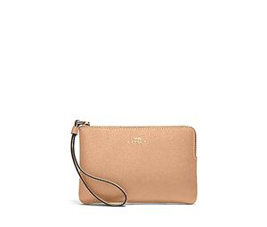 Buy Coach Corner Zip Leather Wrist Bags Coin Purses Mahjong Bags Clutches Women's Milk Tea at Sasom – Authentic and Ready to Ship