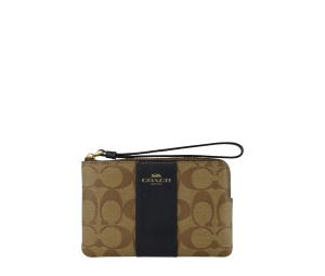 Buy Coach Corner Zip Wristlet Khaki Midnight at Sasom – Authentic and Ready to Ship