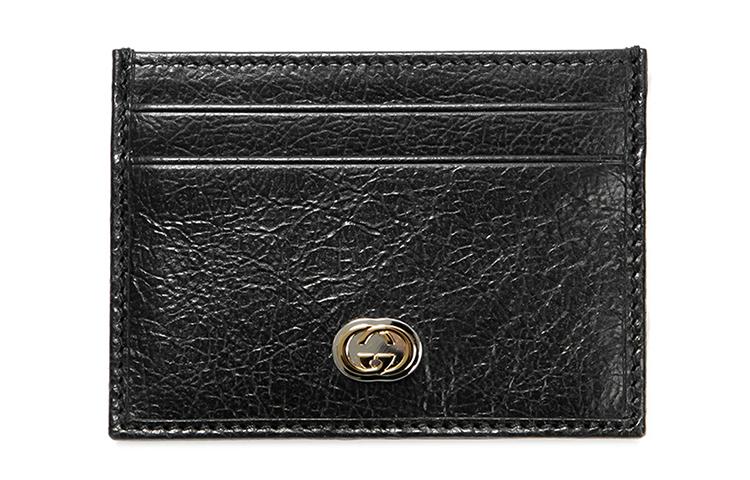 Gucci Gucci Leather Card Holder Card Holder Men's Black