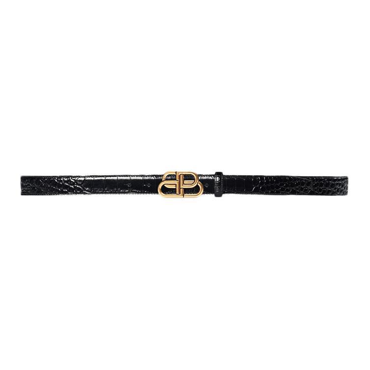 Balenciaga Balenciaga Bb Embossed Croc Thin Belt