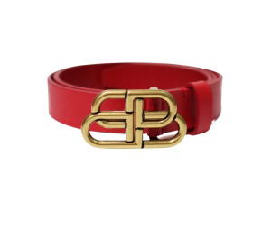 Buy Balenciaga BB Thin Belt Dark Red at Sasom – Authentic and Ready to Ship