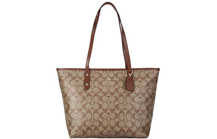 Coach Coach City Zip Tote Artificial Leather Tote Bag Shopping Bag Handbag Shoulder Bag Women's Khaki