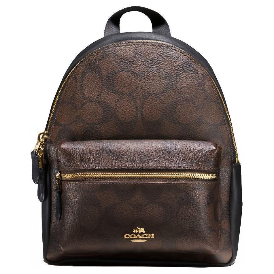 Coach Coach Charlie Leather Backpacks Backpack Small Size Women's Dark Brown