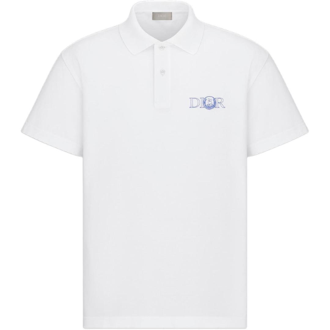 Dior Dior x HYLTON NEL SS25 Summer Men's Clothing Collection Polo Shirt Men's White