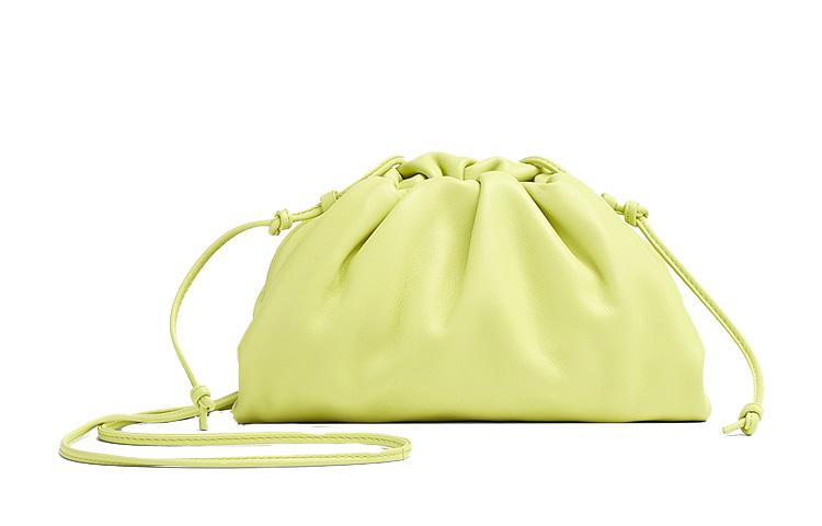 Bottega Veneta Bottega Veneta Calfskin Cloud Bag One Shoulder Crossbody Clutch Mini Women's Seaweed Yellow