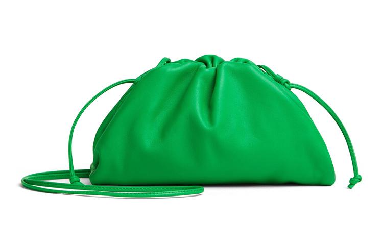 Bottega Veneta Bottega Veneta POUCH Cloud Bag Cow Leather One Shoulder Crossbody Clutches Mini Women's Parrot Green