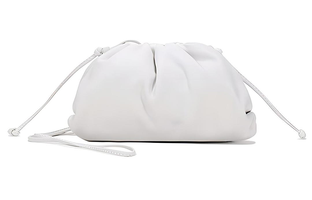 Bottega Veneta Bottega Veneta Leather Clutch Shoulder Bag Cloud Bag Women's White