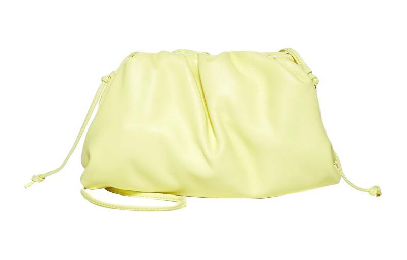 Bottega Veneta Bottega Veneta POUCH Cloud Bag Cow Leather One Shoulder Crossbody Clutch Mini Women's Light Yellow