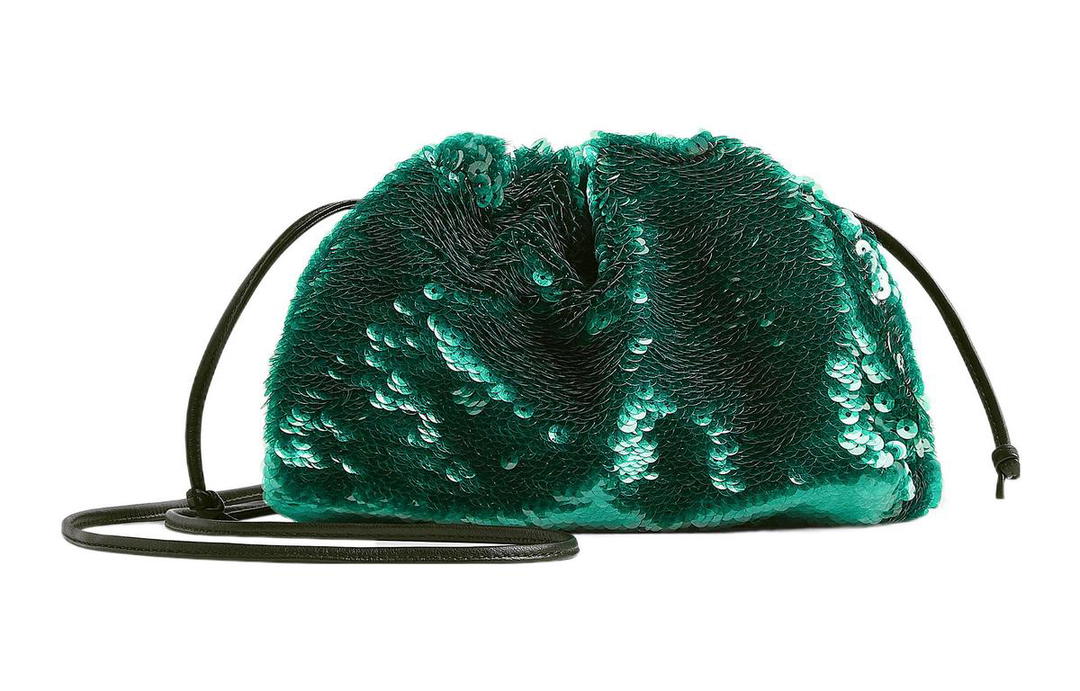 Bottega Veneta Bottega Veneta Polyamide One Shoulder Crossbody Clutch Mini Women's Green