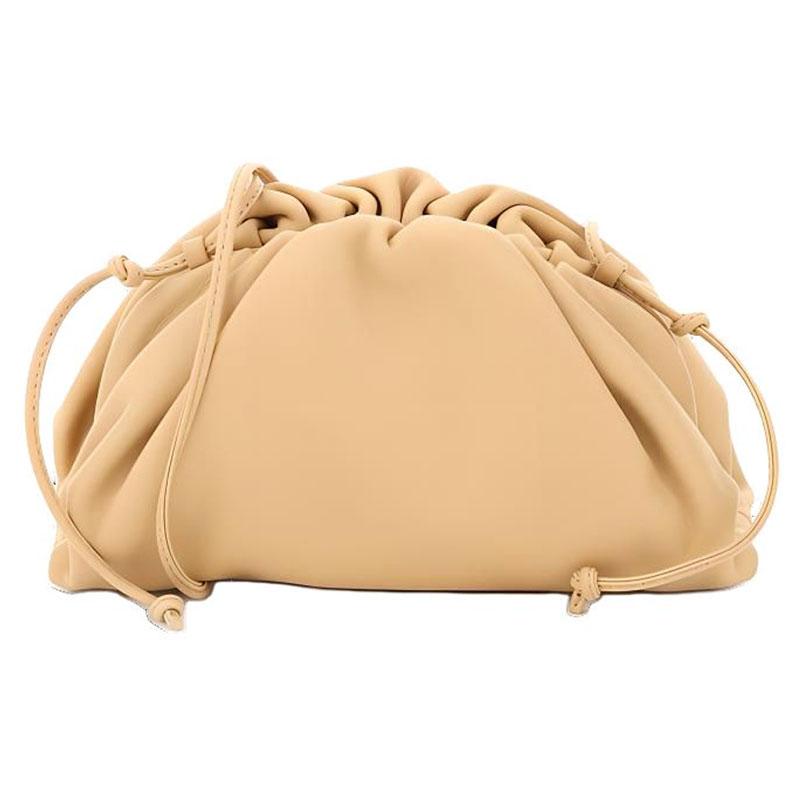 Bottega Veneta Bottega Veneta Calfskin Shoulder Bag, Cloud Bag, Clutch Mini Women's Apricot