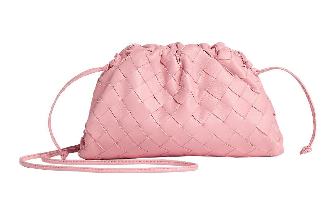 Bottega Veneta Bottega Veneta POUCH Cloud Bag Sheepskin One Shoulder Crossbody Clutches Mini Women's Ribbon Pink