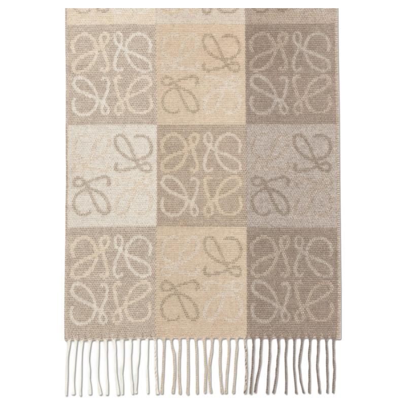 Loewe Loewe Wool Cashmere Knit Scarves Women's Beige