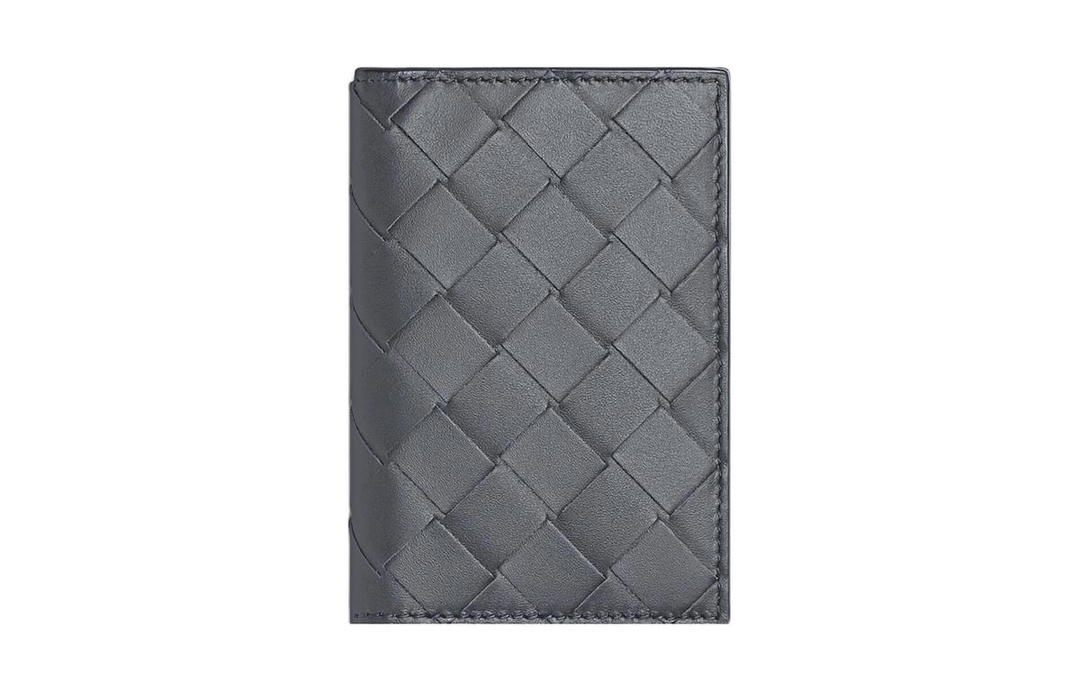 Bottega Veneta Bottega Veneta Cow Leather Wallets Card Holders Men's Lightning Gray/Swimming Pool Blue
