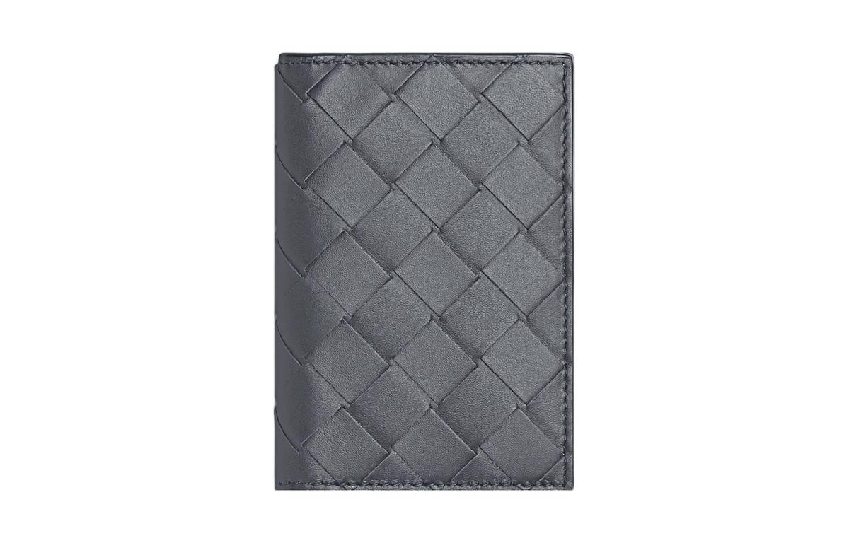 Bottega Veneta Bottega Veneta Cow Leather Wallets Card Holders Men's Lightning Gray/Swimming Pool Blue