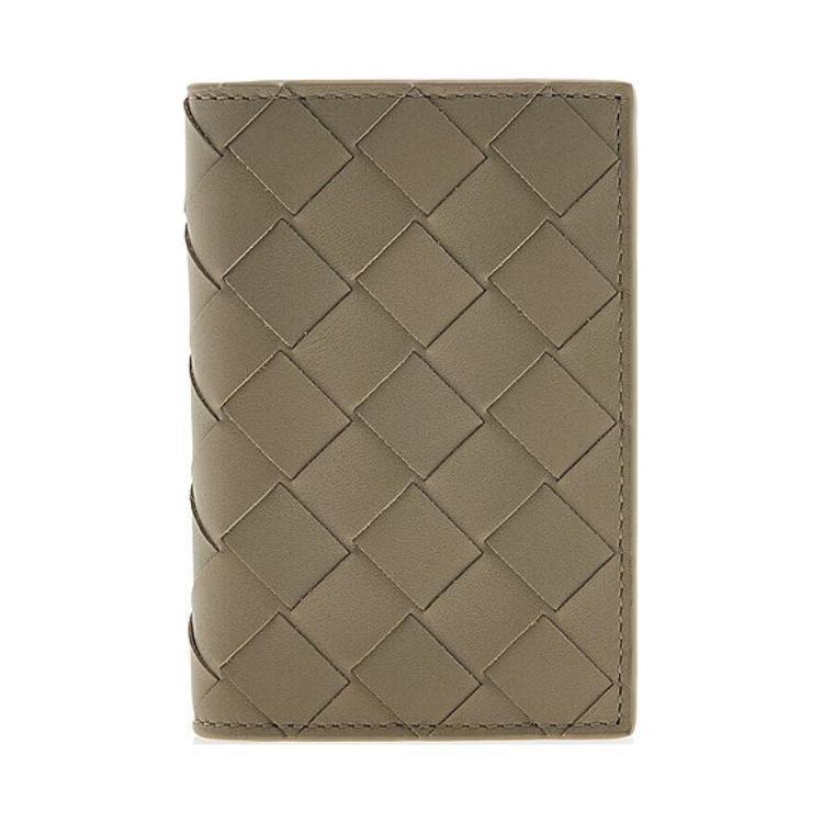 Bottega Veneta Bottega Veneta Intrecciato Cow Leather Card Holder Men's Khaki
