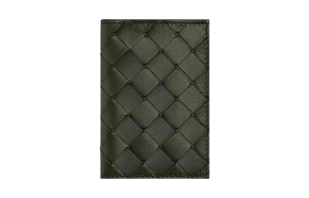 Bottega Veneta Bottega Veneta Cow Leather Wallets Card Holders Men's Field Green/Bubblegum Pink