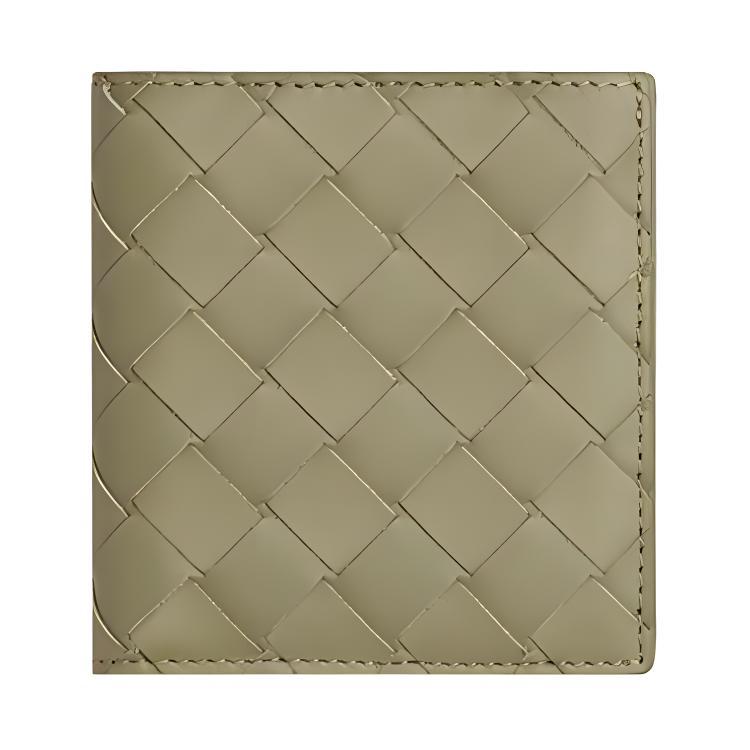 Bottega Veneta Bottega Veneta Calfskin Wallet Men's Gray/Green