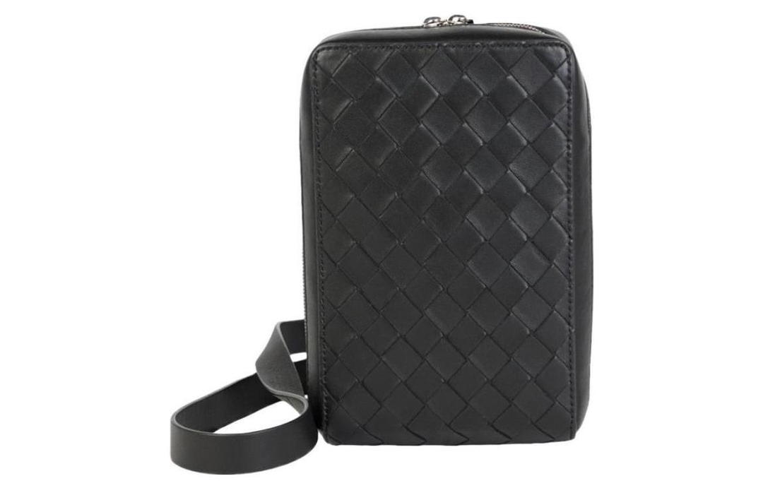 Bottega Veneta Bottega Veneta Sheepskin Patchwork With Cow Leather Crossbody Bag Shoulder Bag Men's Black