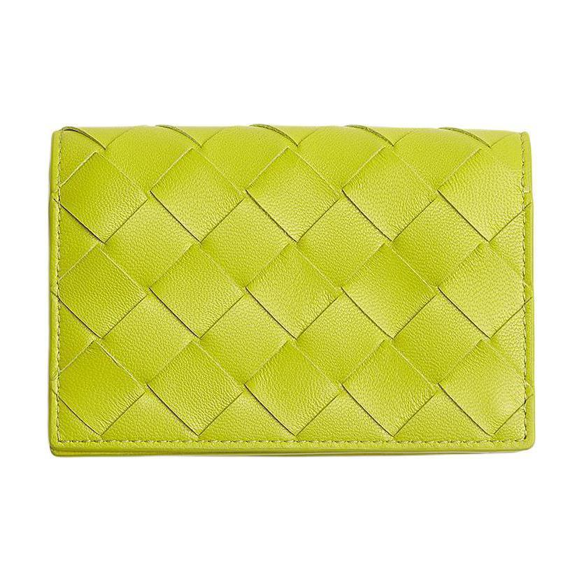 Bottega Veneta Bottega Veneta Lambskin And Cow Leather Card Holder Wallet Women's Green