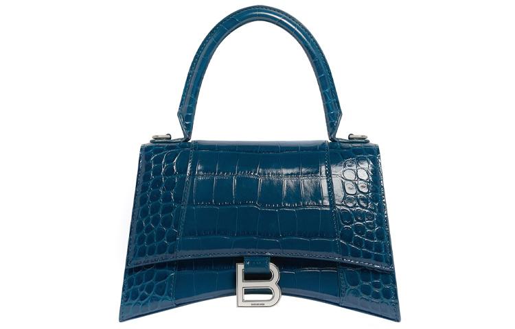 Balenciaga Balenciaga Crocodile Pattern Embossed Cow Leather Crossbody Bag Clutch Women's Blue