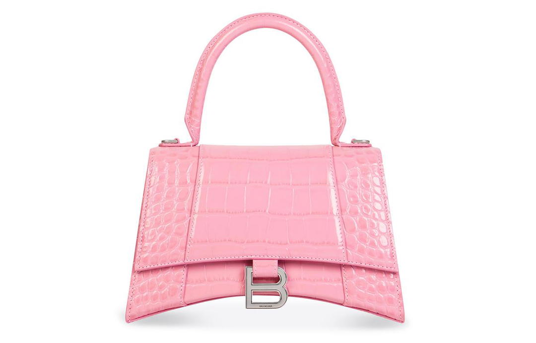 Balenciaga Balenciaga Hourglass Cow Leather Portable Crossbody Bag Shoulder Bag Small Size Women's Pink