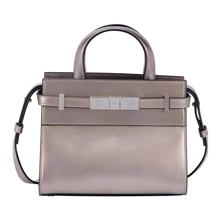 Saint Laurent Saint Laurent Genuine Leather Shoulder Bag Crossbody Bag Handbag Mini Women's Silver Gray
