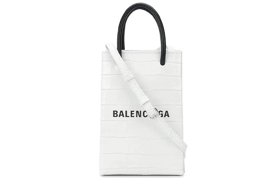 Balenciaga Balenciaga Cow Leather Tote Bag Shopping Bag Cell Phone Pouch Crossbody Bag Crossbody Handbag Small Size Unisex White