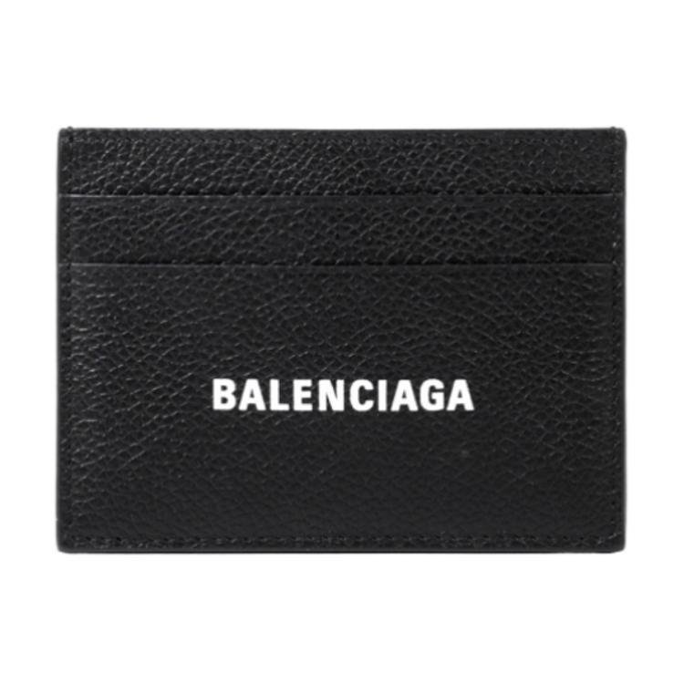 Balenciaga Balenciaga Cash Leather Business Card Holder Wallet Unisex Black