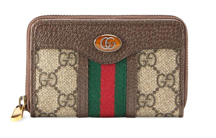 Gucci Gucci Ophidia Canvas Coin Purse And Card Holder Unisex Ebony