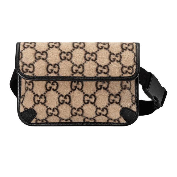 Gucci Gucci Wool Fanny Pack Sling Bag Shoulder Bag Crossbody Bag Unisex Beige/Black