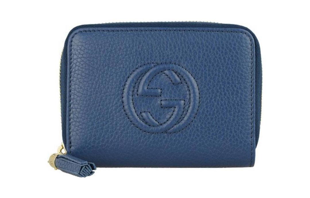 Gucci Gucci Leather Coin Purses Wallets Women's Blue