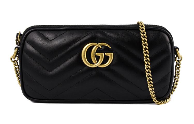 Gucci Gucci GG Marmont Cow Leather Crossbody Bag, Shoulder Bag Women's Black