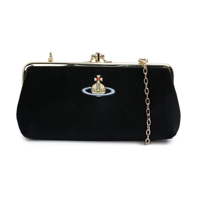 Vivienne Westwood Vivienne Westwood Cotton Shoulder Bag Crossbody Bag Wallet Women's Black
