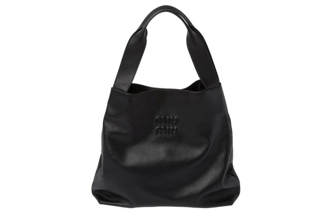 Miu Miu MIU MIU Leather Tote Bag Shopping Bag Hobo Underarm Bag Handbag Shoulder Bag Women's Black