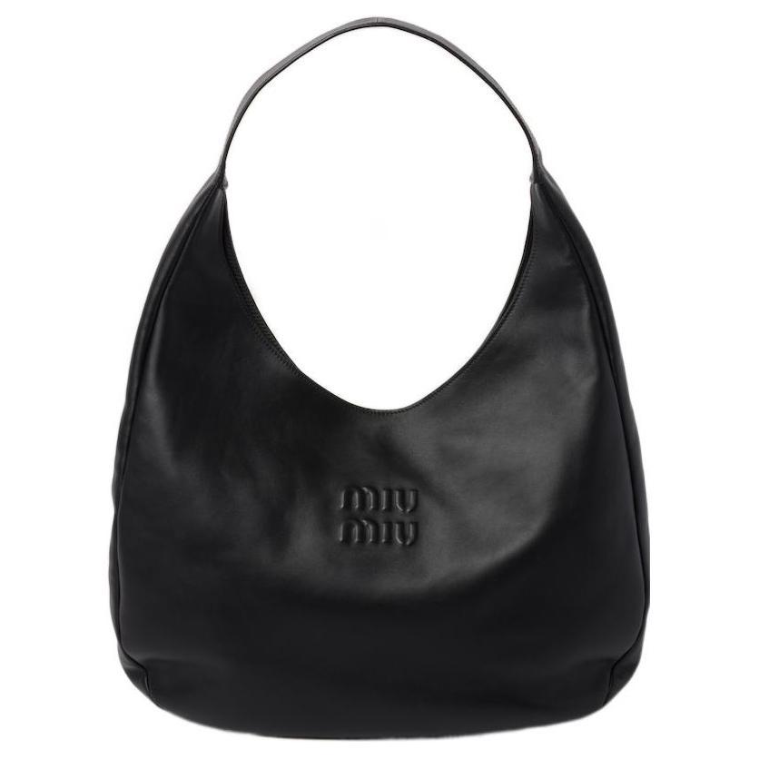Miu Miu MIU MIU Leather Hobo Bag Handbag Shoulder Bag Women's Black