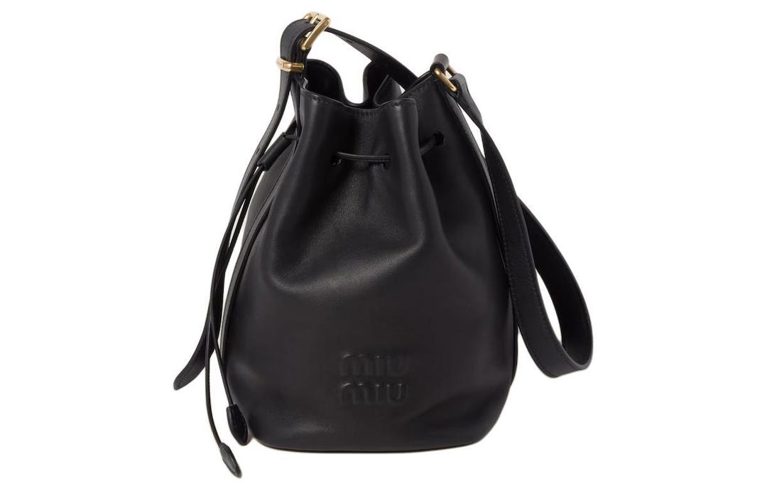 Miu Miu MIU MIU Leather Bucket Bags Shoulder Bag Crossbody Bag Women's Black