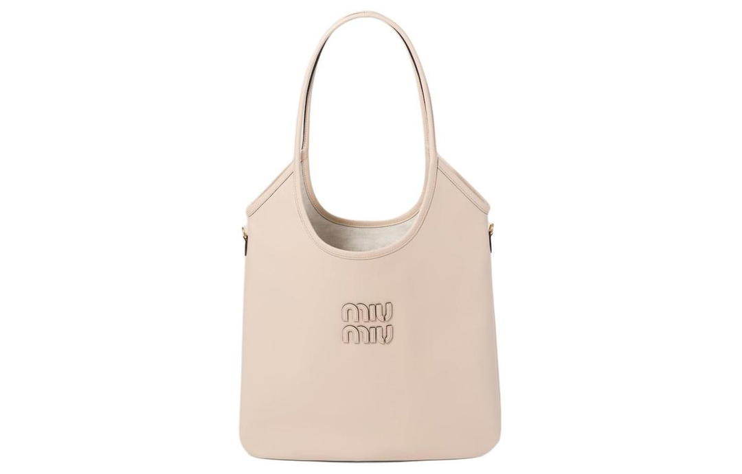 Miu Miu MIU MIU Leather Tote Bag Shopping Bag Shoulder Bag Handbag Women's Cream