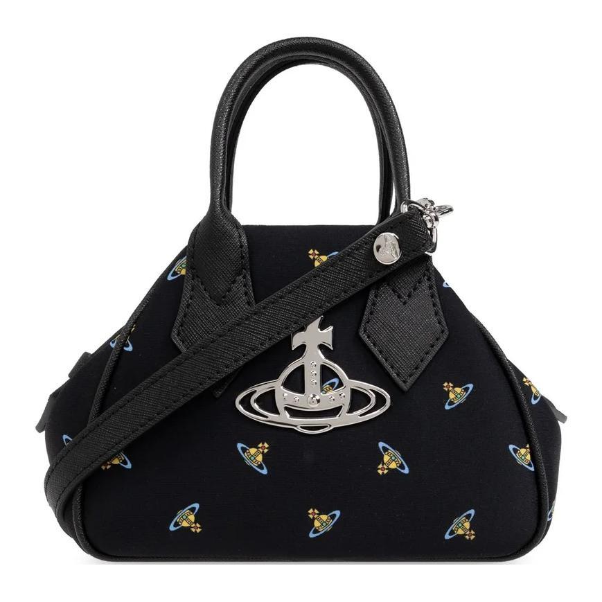 Vivienne Westwood Vivienne Westwood Cotton Shoulder Bag Crossbody Bag Handbag Mini Women's Black