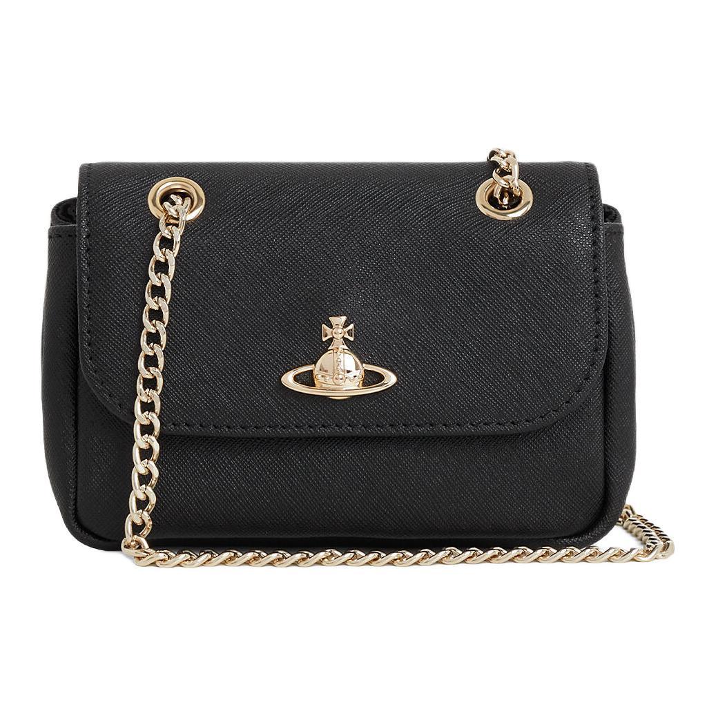 Vivienne Westwood Vivienne Westwood Polyester Cotton Blend Wallet, Shoulder Bag, Crossbody Bag Small Size Women's Black
