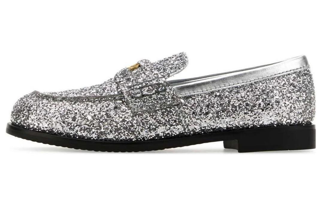Miu Miu MIU MIU Loafers Women's Silver